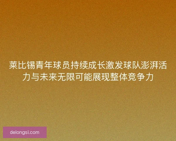 莱比锡青年球员持续成长激发球队澎湃活力与未来无限可能展现整体竞争力