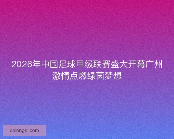 2026年中国足球甲级联赛盛大开幕广州激情点燃绿茵梦想